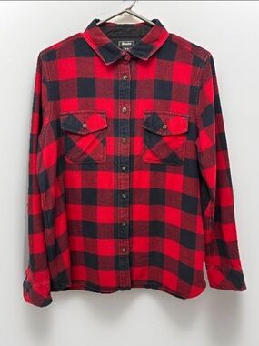 Roots Red and Black Buffalo Plaid Button-Down Shirt